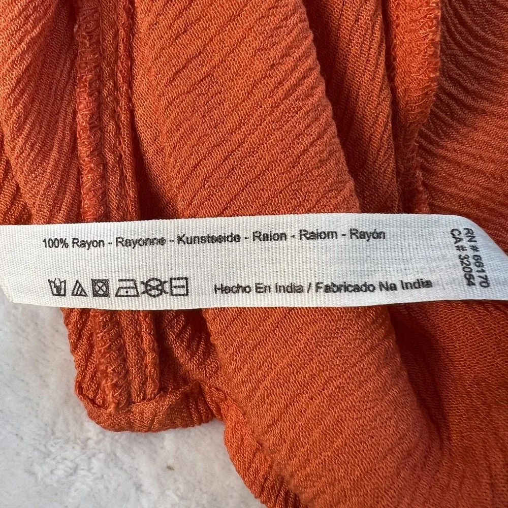 FREE PEOPLE Poncho Style Top Orange XS/S Oversized Ruffled Sleeves Collar FLAW